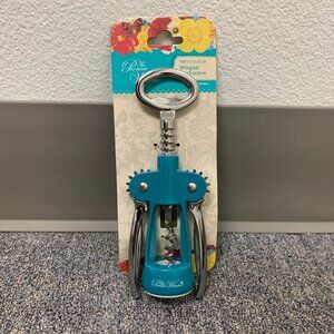KITCHEN TOOLS - Pioneer Woman Frontier Collection Teal Winged Corkscrew 2-in-1